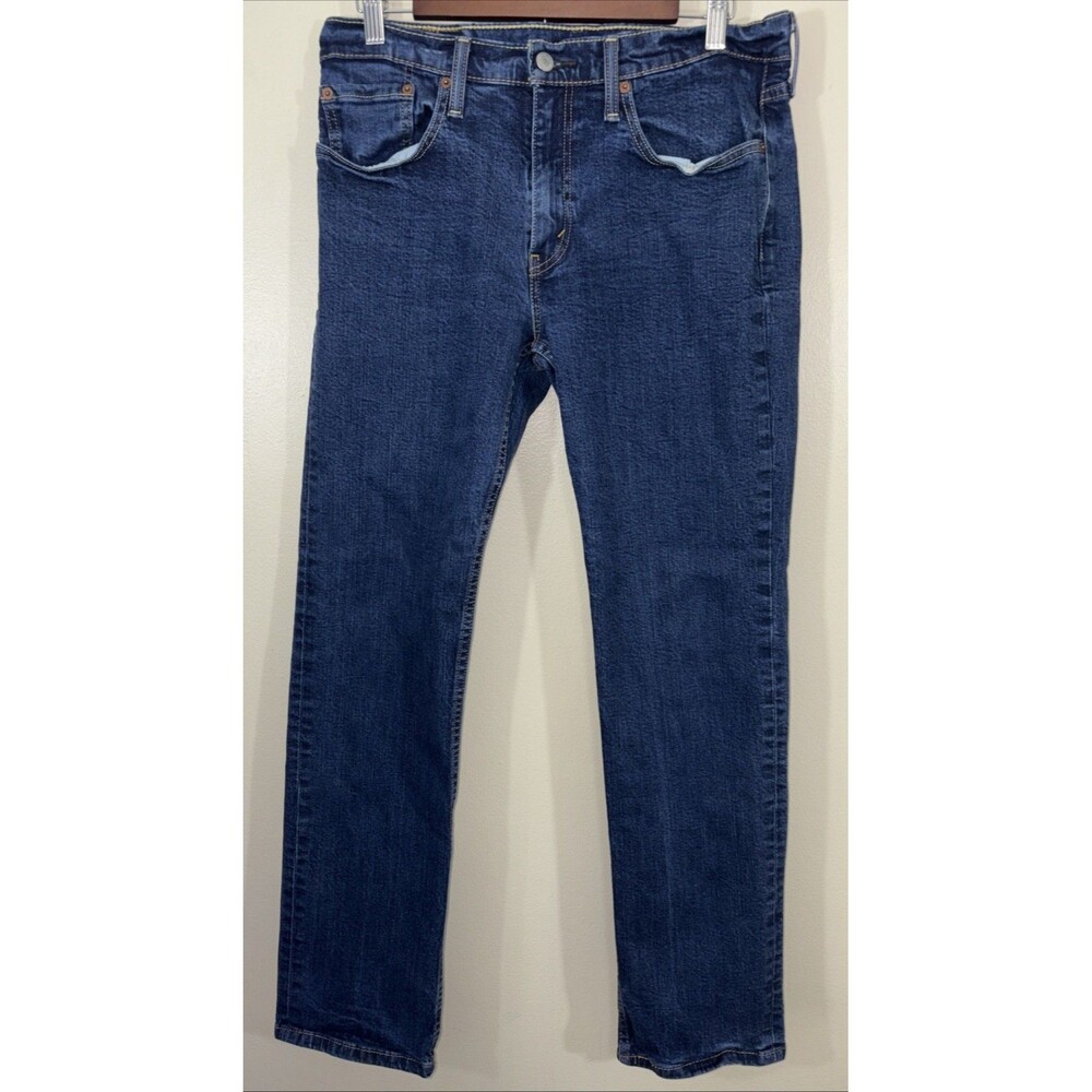 Levis 514 Jeans Mens 33 X 32 Slim Straight Blue Cotton Denim Medium Wash